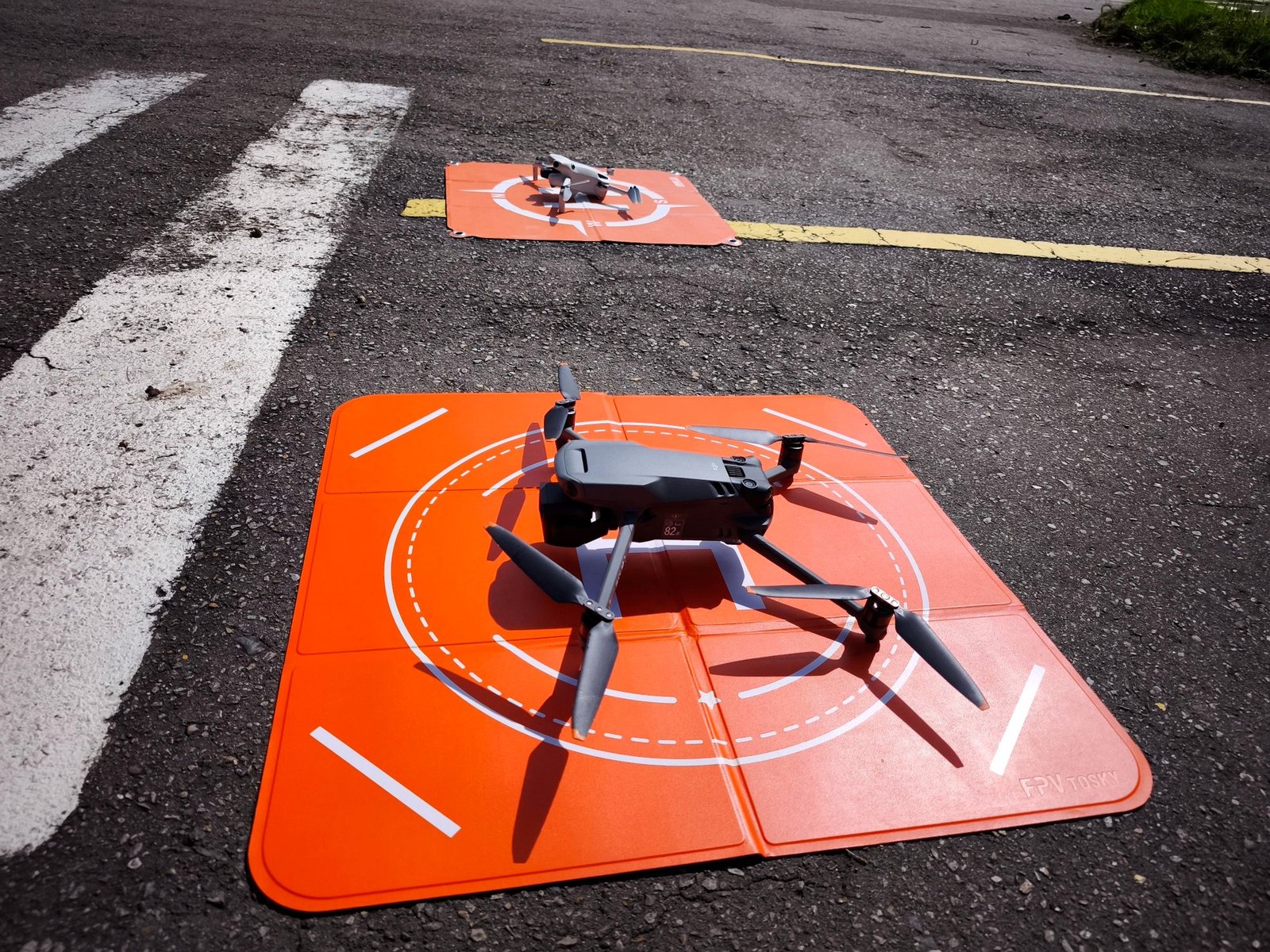 Drone dispuesto para operación de campo